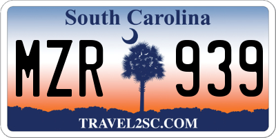 SC license plate MZR939