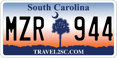 SC license plate MZR944