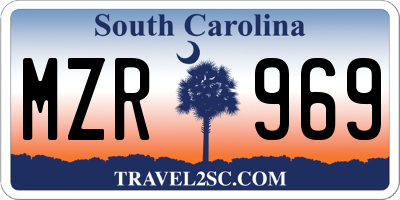 SC license plate MZR969