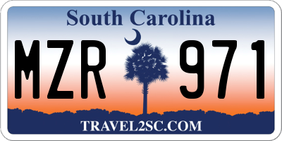 SC license plate MZR971
