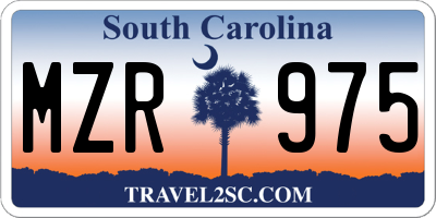 SC license plate MZR975