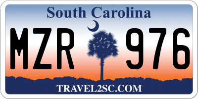 SC license plate MZR976