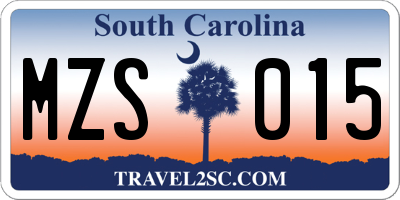 SC license plate MZS015