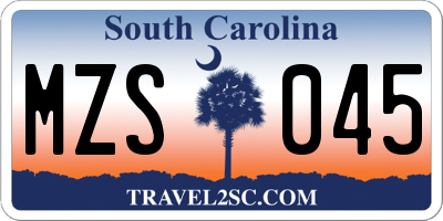 SC license plate MZS045