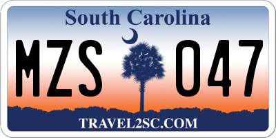 SC license plate MZS047