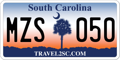 SC license plate MZS050