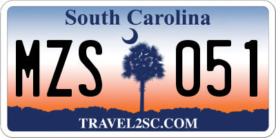 SC license plate MZS051