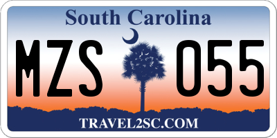 SC license plate MZS055
