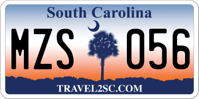 SC license plate MZS056
