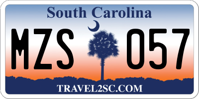 SC license plate MZS057