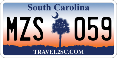 SC license plate MZS059
