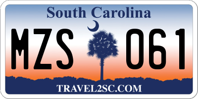 SC license plate MZS061