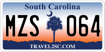 SC license plate MZS064