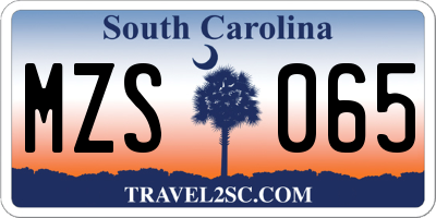 SC license plate MZS065