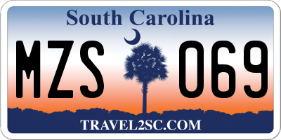 SC license plate MZS069
