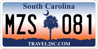SC license plate MZS081
