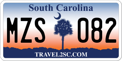 SC license plate MZS082