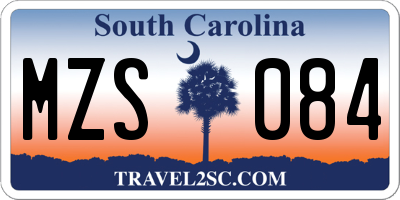 SC license plate MZS084