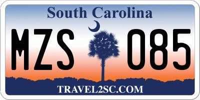 SC license plate MZS085