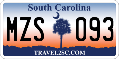 SC license plate MZS093
