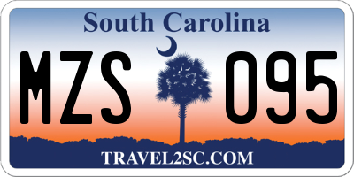 SC license plate MZS095