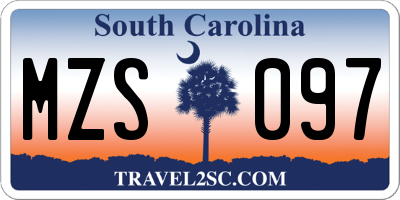 SC license plate MZS097