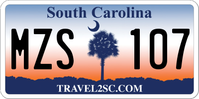 SC license plate MZS107
