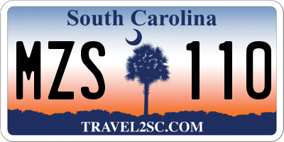 SC license plate MZS110