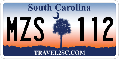 SC license plate MZS112