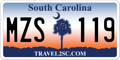 SC license plate MZS119