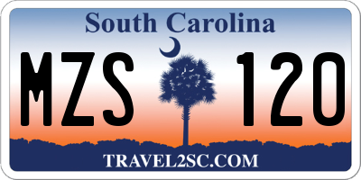 SC license plate MZS120