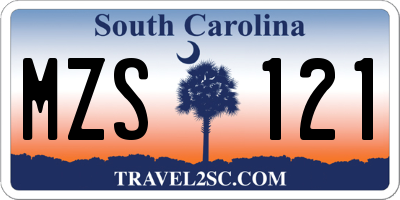 SC license plate MZS121