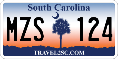 SC license plate MZS124