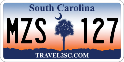 SC license plate MZS127
