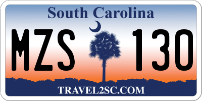 SC license plate MZS130