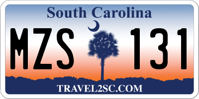 SC license plate MZS131