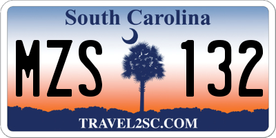 SC license plate MZS132