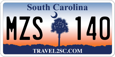 SC license plate MZS140