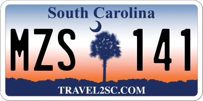 SC license plate MZS141