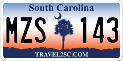 SC license plate MZS143
