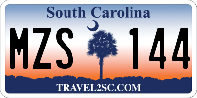 SC license plate MZS144