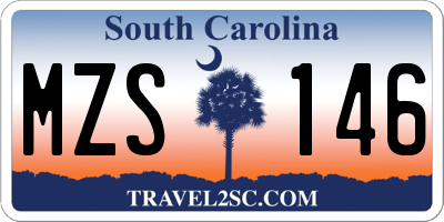 SC license plate MZS146