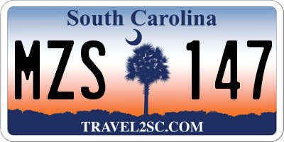 SC license plate MZS147