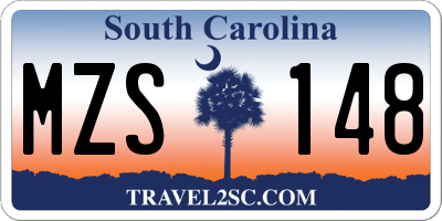 SC license plate MZS148