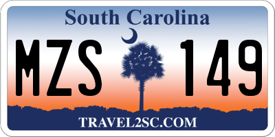 SC license plate MZS149