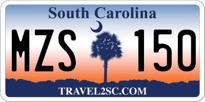 SC license plate MZS150