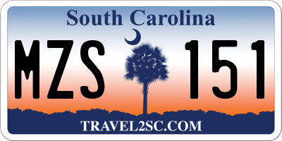 SC license plate MZS151