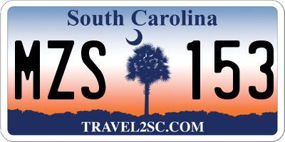 SC license plate MZS153