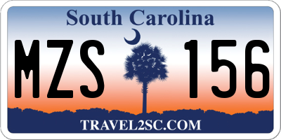 SC license plate MZS156