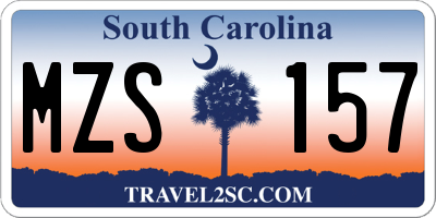 SC license plate MZS157